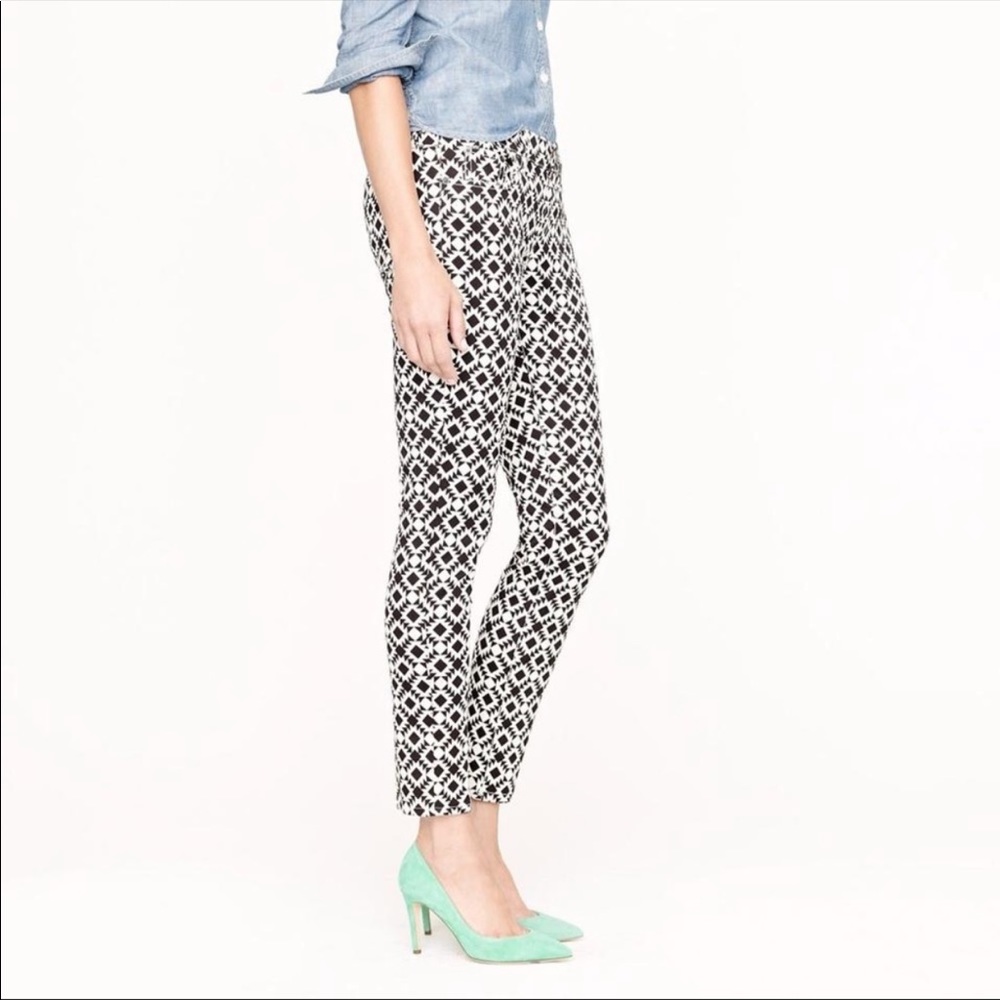 J. Crew Toothpick Ankle geometric jeans
